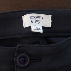 Crown & Ivy Size 10 Navy Crop Pants, EUC